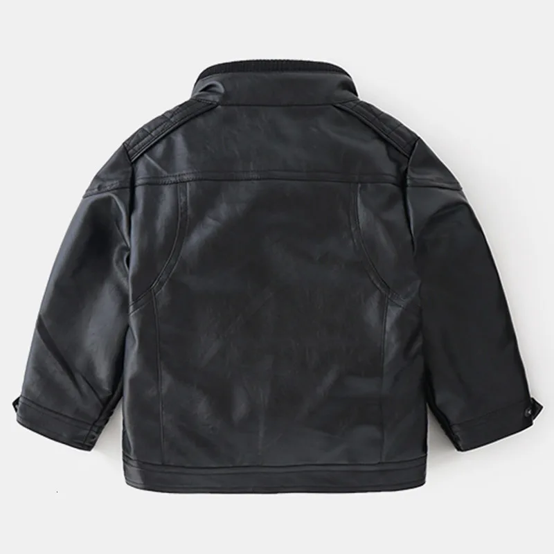 Кожаная куртка для мальчиков 2019 зимняя детская одежда утепленное Свободное