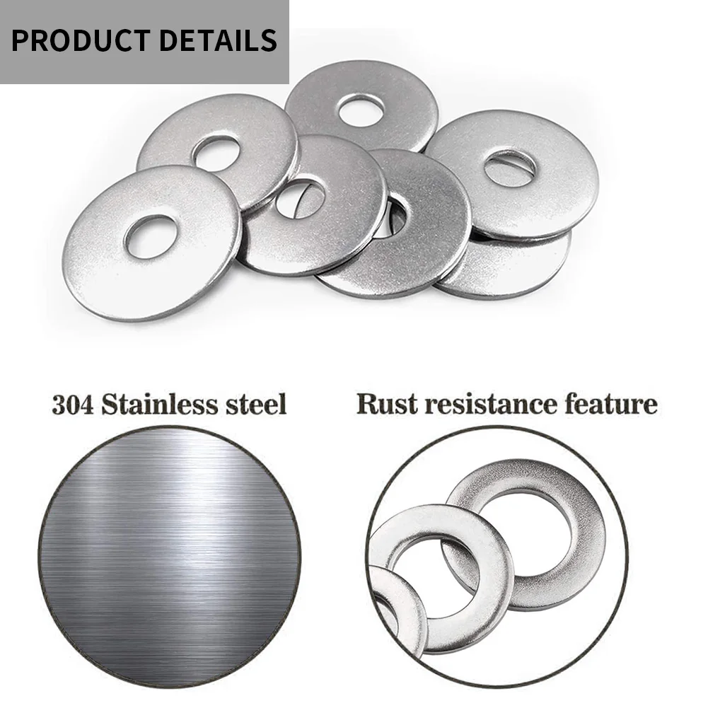 

225 Pcs Spacer Steel Washer Plain Gasket for Screw Bolt Flat Metal Washer Zinc Plated Alloy Steel Washers Hardware Assortment