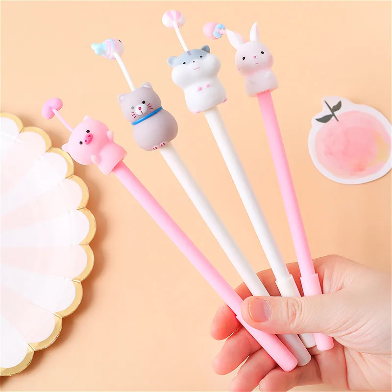 С изображением героев из мультфильмов 1 штука Животные гелевая ручка с милым