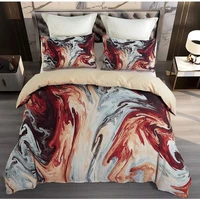 bedding duvet cover large size marble pattern and zipper closure 1 duvet cover 2 pillowcases
