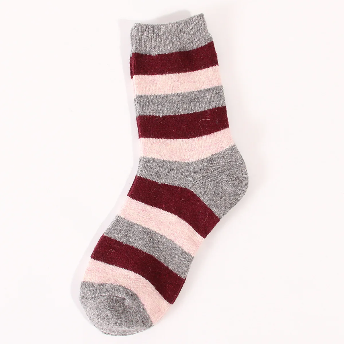 12 Pairs Winter Warm Women Thick Thermal Wool Cashmere Snow Socks Fashion Casual Striped Wool Socks for Women