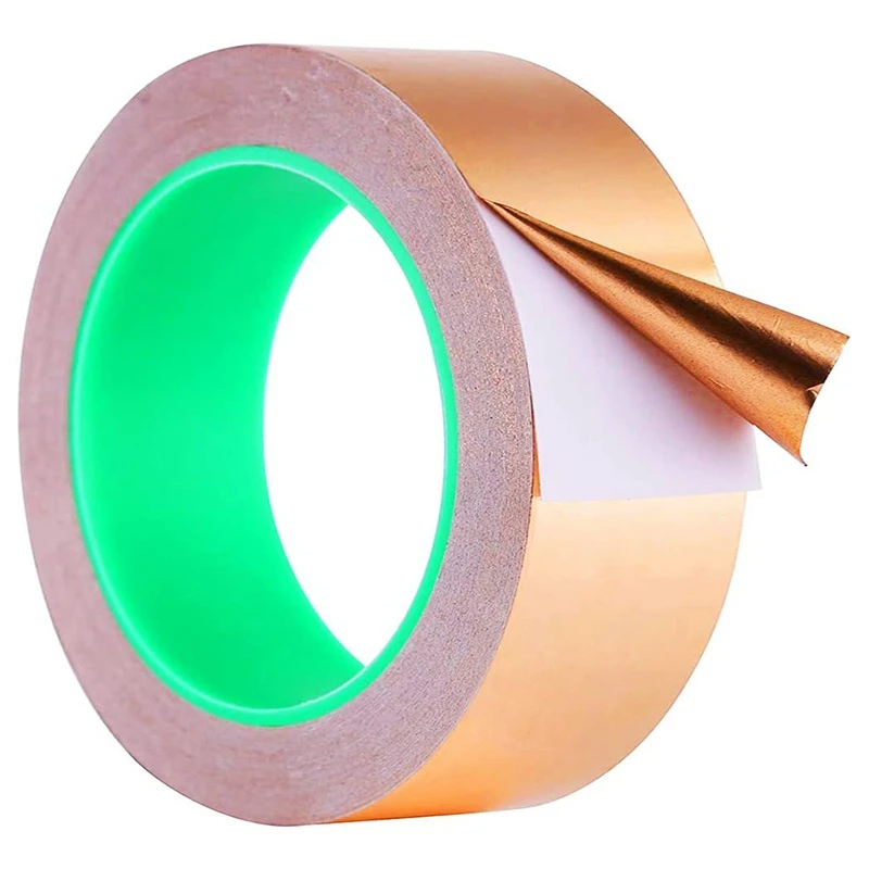 

Copper Foil Tape with Double-Sided Conductive - EMI Shielding,Stained Glass,Soldering,Electrical Repairs,Slug 1 Inch