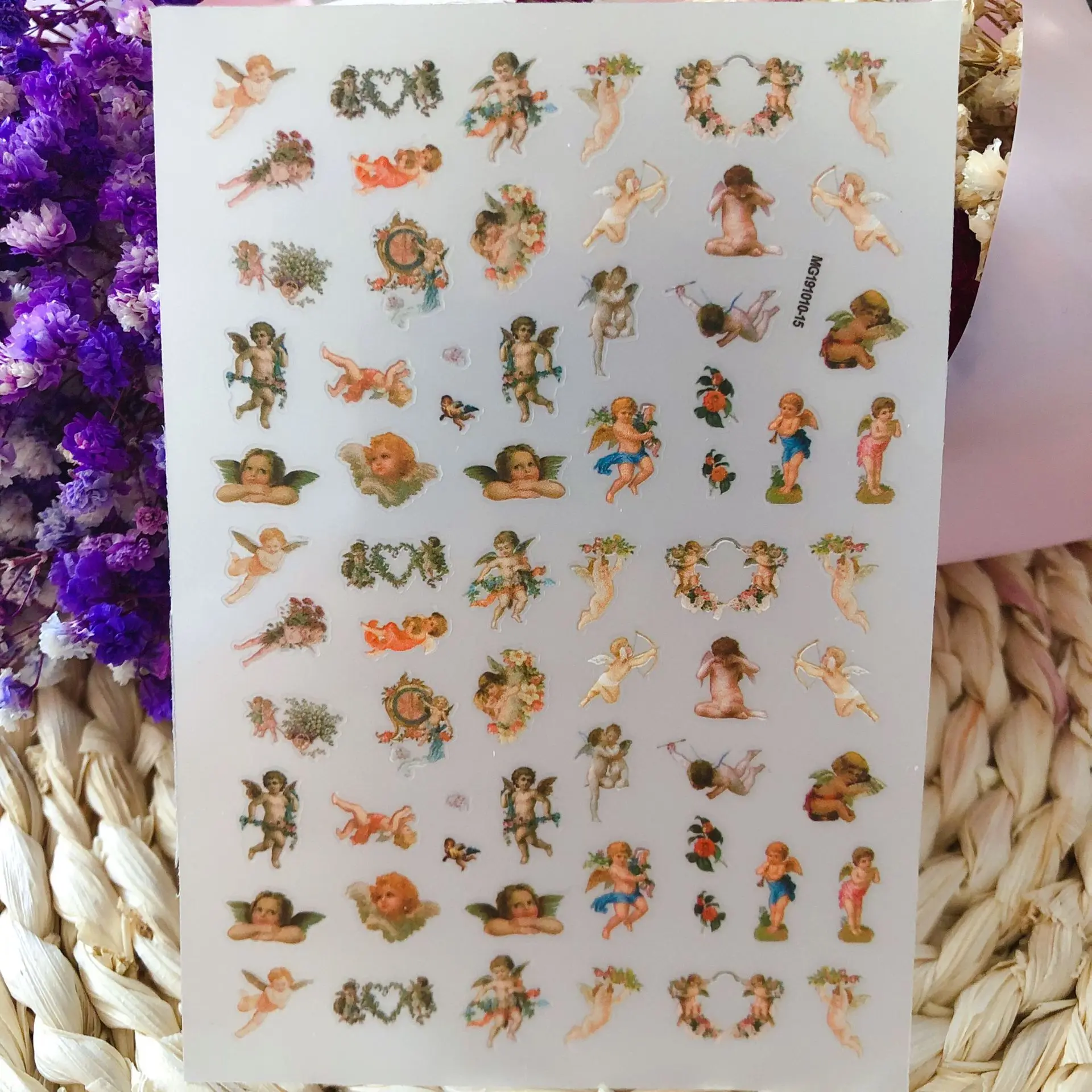 

3D Angel Nail Art Stickers,Kids Nail Art Decoration,Cute Nail Decor,4 Types Nail Water Decals,Nail Stamp Plate,DIY Nail Decals