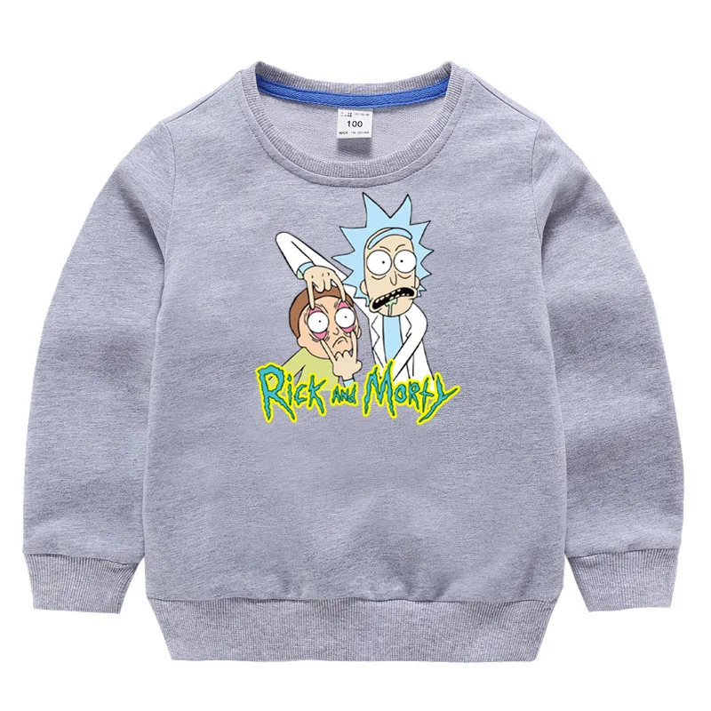 Детские хлопковые толстовки с капюшоном принтом Рик и Морти детский хлопковый