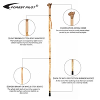 forest pilot wooden walking cane for men and women handcrafted of hardwood wooden hiking stick 115cm
