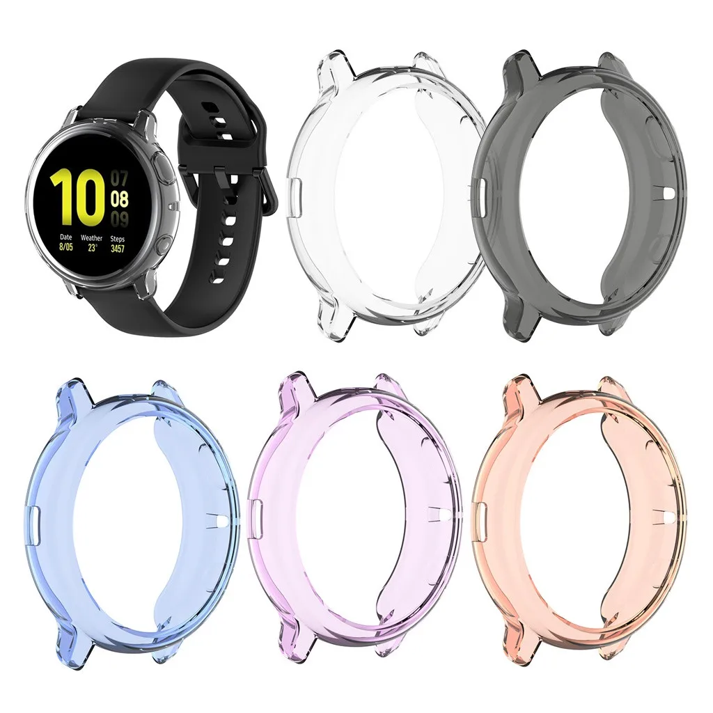 Защитный чехол для samsung galaxy watch active 2 44 мм ультра тонкий мягкий силиконовый HD