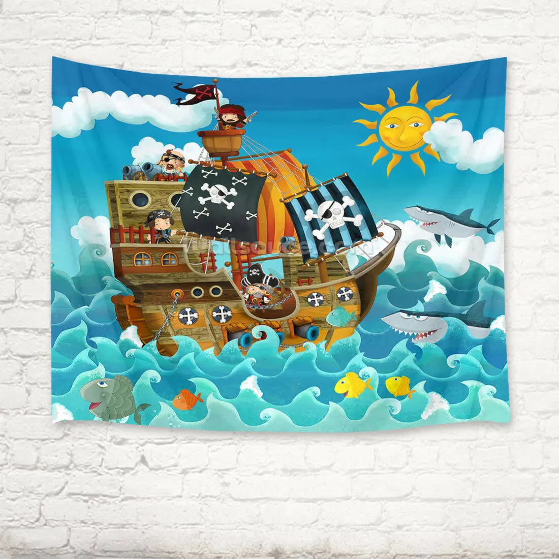 Настенный Гобелен простыня для гостиной покрывало мультфильм парусный спорт
