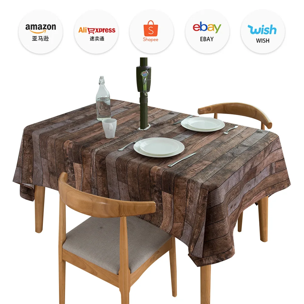 

Digital Printing Outdoor Waterproof Table Cloth with Umbrella Hole Zipper Customized Beach Umbrella Tablecloth