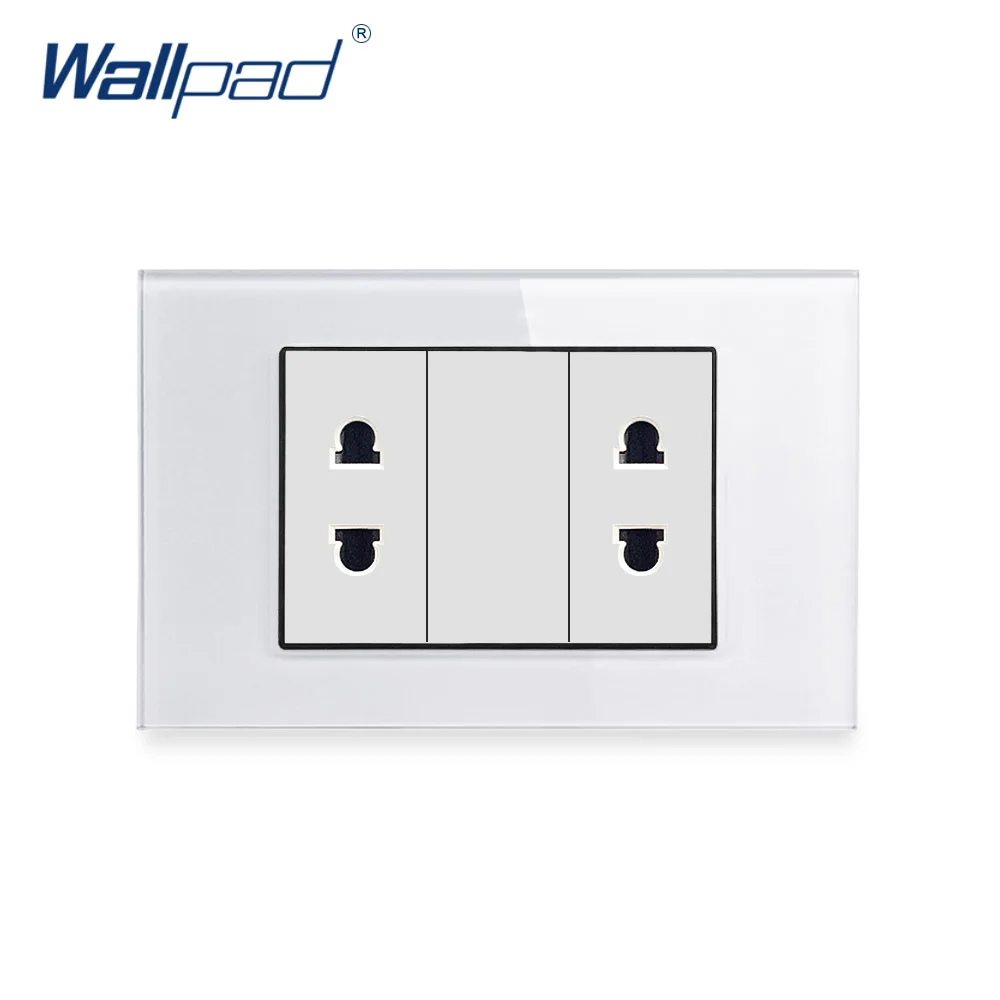 

4-контактный разъем Wallpad люксовые клавишные закаленное Стекло Панель Электрический настенный Мощность розетка электрические розетки для д...