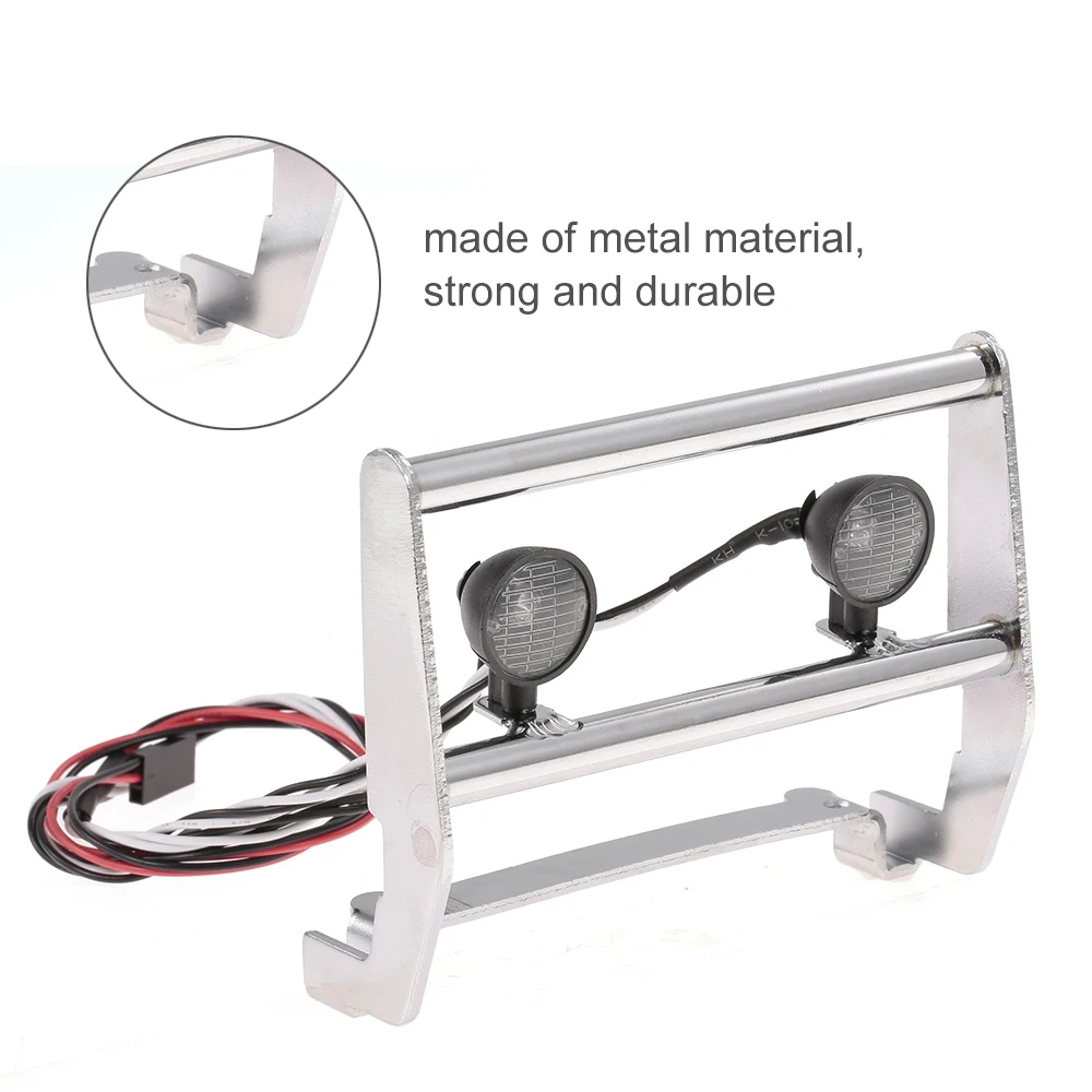 

RC Car Stainless Steel Bumper with 2 LED Light for Traxxas Ford Bronco 82046-4