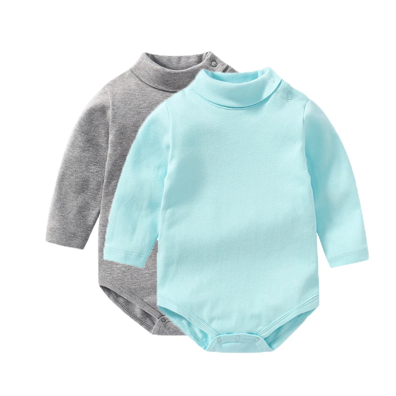 2Pieces/lot Newborn Baby Boy Bodysuits Winter Bodysuit for Toddlers Solid Long Sleeve Cotton Jumpsuit Twin Baby Girl Clothes