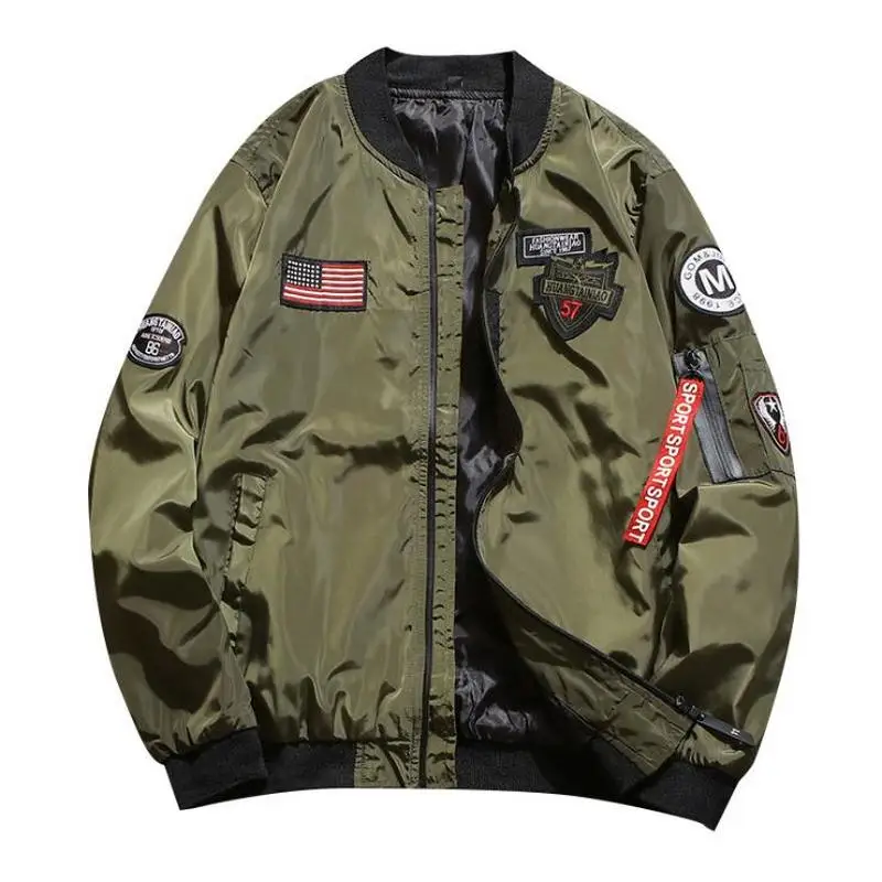 2019 Men Zipper Bomber Jackets Baseball Coats Mens winter military jackets Air Force Jacket Ma-1 Flight Size 4XL | Мужская одежда
