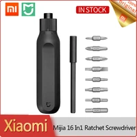 new xiaomi mijia screwdriver 16 in 1 ratchet screwdriver home repair tools magnetic screwdriver magazine s2 steel double head