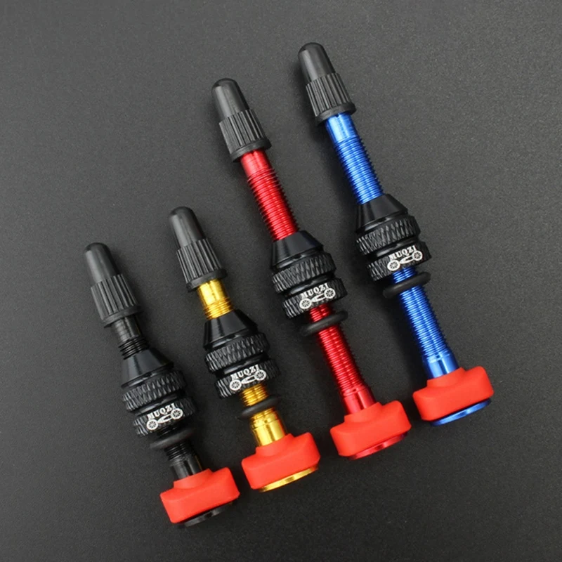 

1 Pair Bicycle Valve Cycling Vacuum Air Nozzle No Inner Tube Rim Aluminum Alloy Valve 40/60mm Bicycle Accessories