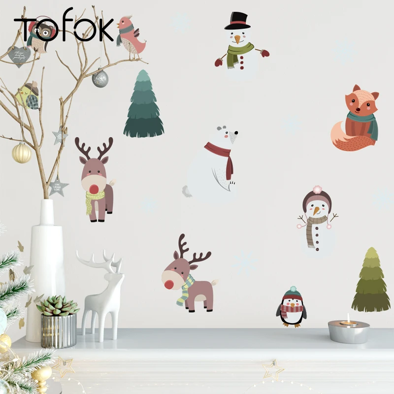 Tofok 28 шт. лесные животные DIY наклейки на стену в скандинавском стиле Ins милый