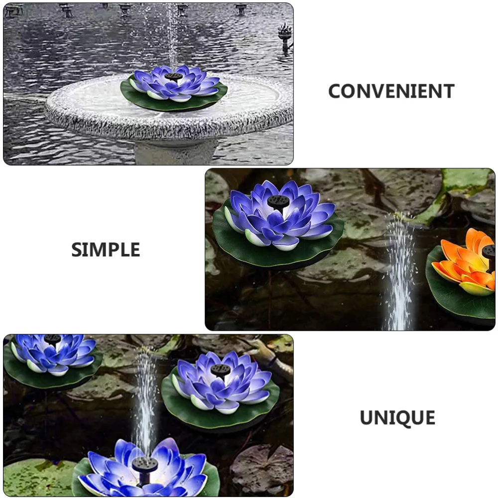 

1pc Lotus Modeling Fountain Pond Decor Solar Fountain Garden Decoration