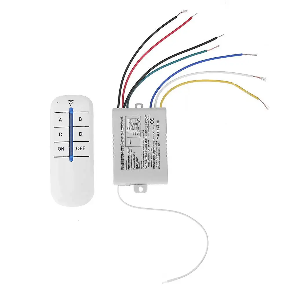 

Пульт дистанционного управления для освещения, 220 В, 1000 Вт, 4 реле