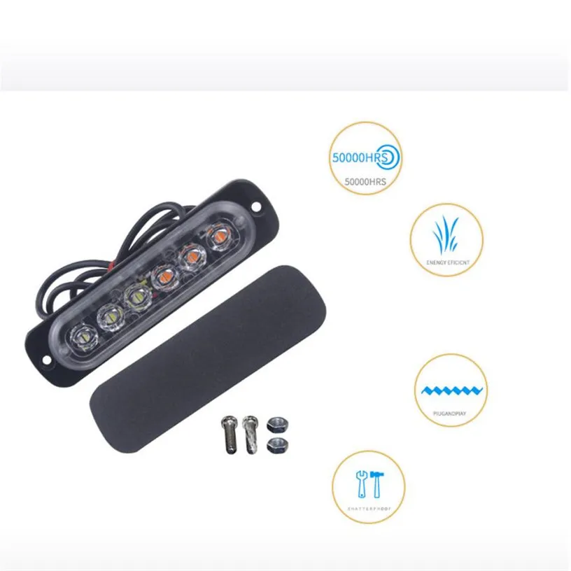 Strobe12-24V 18 Вт 6 LED тонкий флэш светильник бар грузовой автомобиль мото аварийный