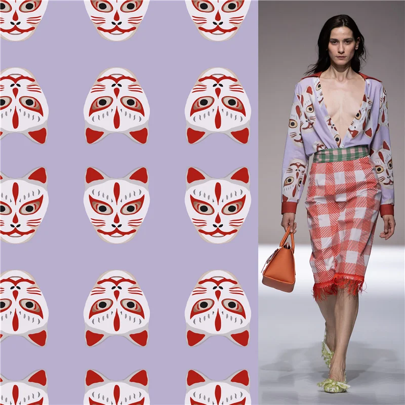 

100% cotton dress fabric customization European designer animal pattern printing high-end cotton diy shirt clothing patchwork