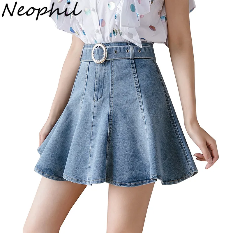 Бальное платье Neophil в стиле ретро джинсовые мини-юбки с ремнями лето 2022 пояс