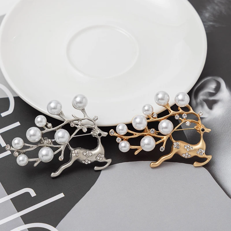 RHao немой серебряный цвет броши в виде бегущего оленя брошь для женщин мужчин