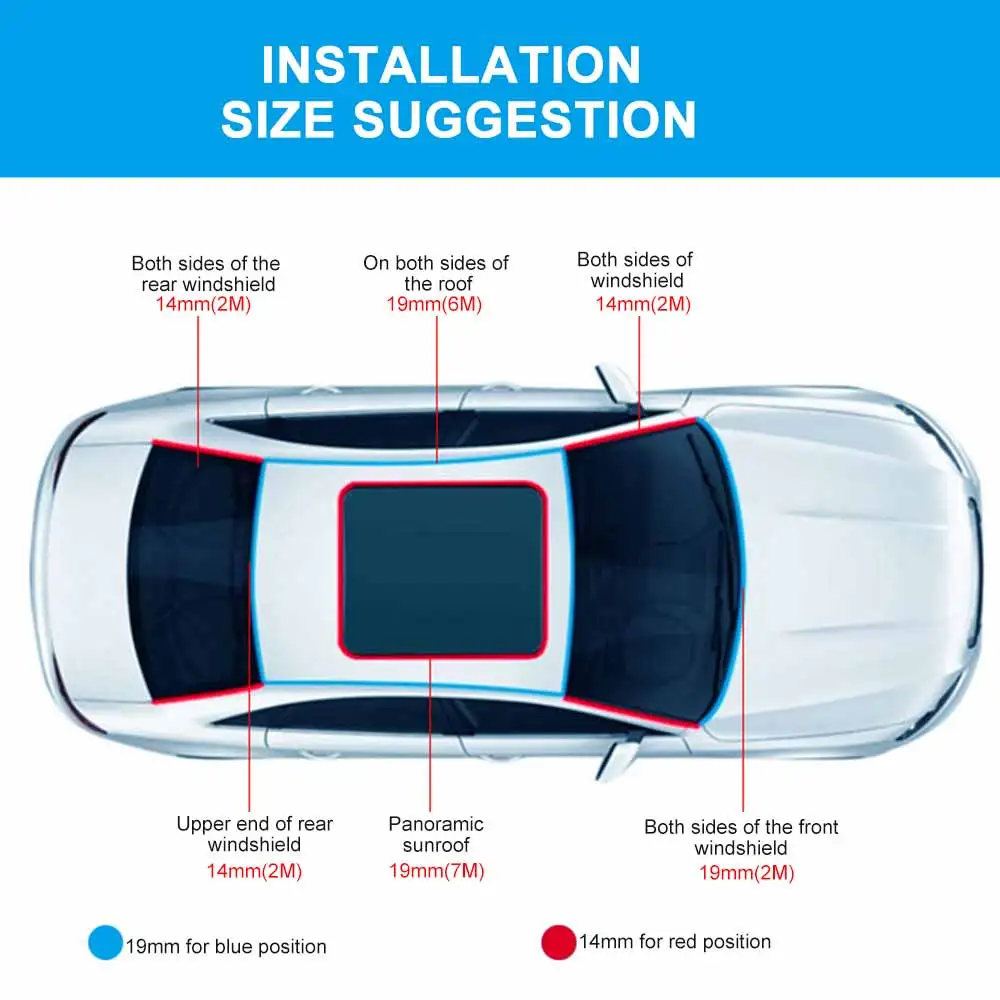 

14/19mm Car Styling Rubber Strip Edge Sealing Strip Window Seals Auto Roof Windshield Sealant Protector Seal Strip Car Stickers