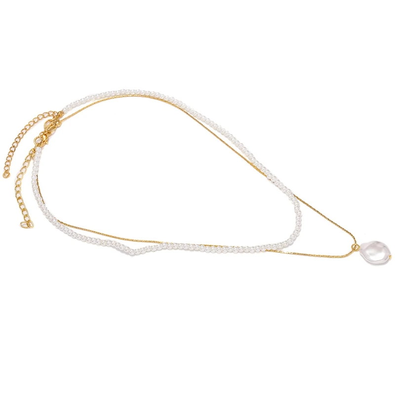 Junlead модное простое многослойное жемчужное ожерелье золотая цепочка чокер бохо