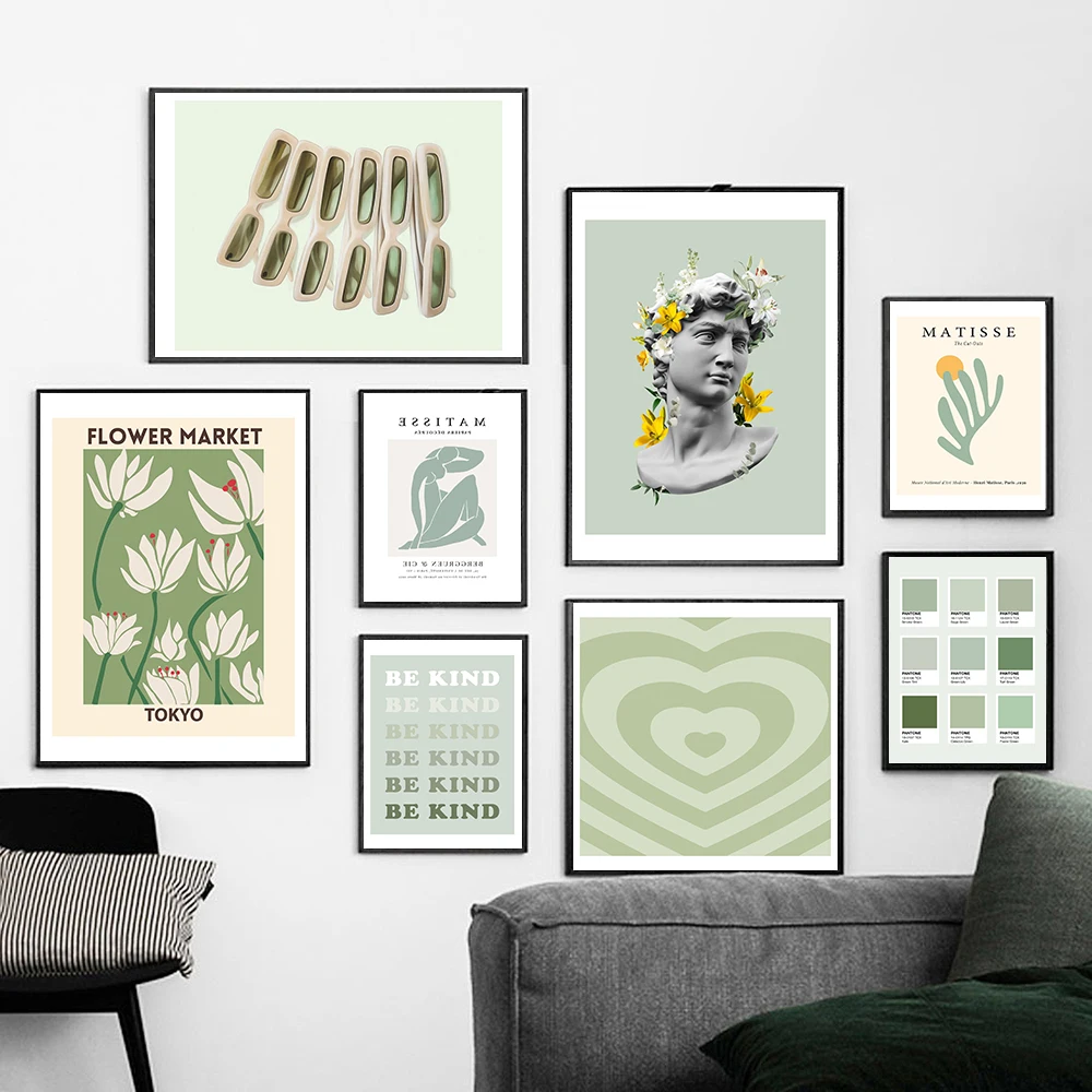 

Matisse Abstract Flowers Green Canvas Painting Wall Art Nordic Posters and Prints Wall Pictures for Living Room Decoration