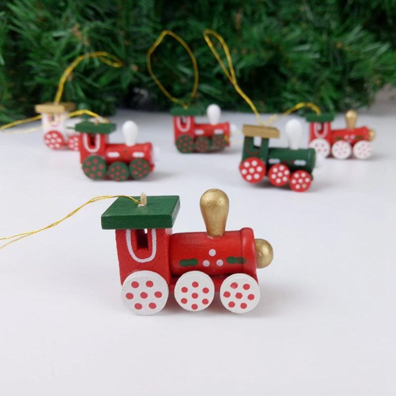 

6Pcs/Set Christmas Locomotive Toys Pendant Set For Child/Kids Xmas Gift Christmas Tree Ornament 2020 NEW