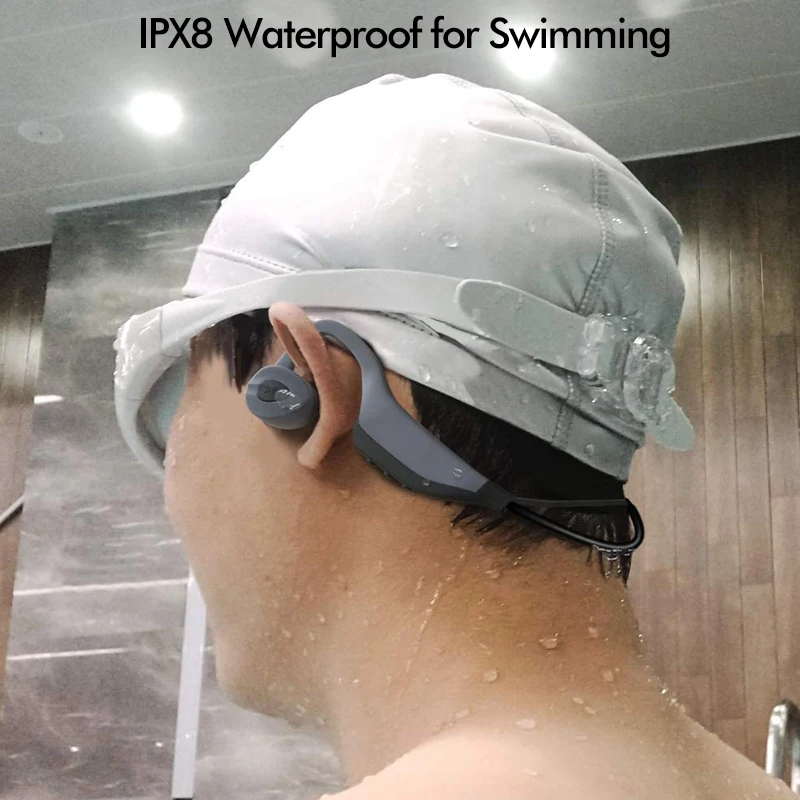 

IP68 Bone Conduction Headphone Bluetooth 5 Wireless Earphone 16GB IPX8 Waterproof MP3 Music Player Swimming Diving Sport Headset
