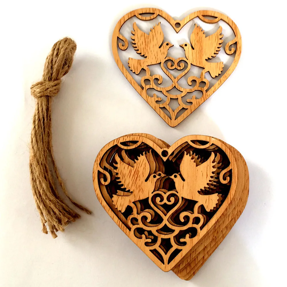 10 шт рождественское любящее сердце деревянное украшение для рождественской елки