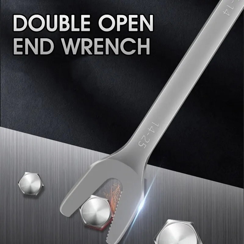 

Wrench Repair Tools 270mm Adjustable Spanner Long Handle Double Open Ends Wrench Serrated V-Groove 6mm To 25mm Steel