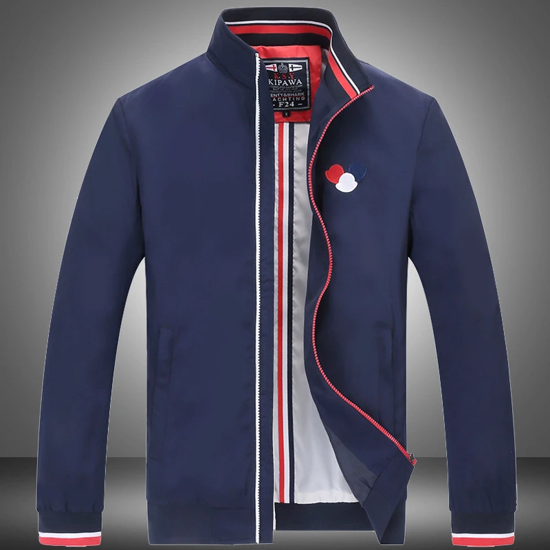 

Shark 2021 Fashion Brand Autumn Winter Slim Fit Zipper Casual Outwear Mens Clothing Stand Collar Bomber Jacket Coat Windbreaker