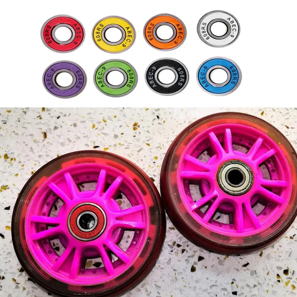 8 шт. высокоскоростные подшипники для роликовых коньков 608 RS ABEC 9 8x22x7 мм