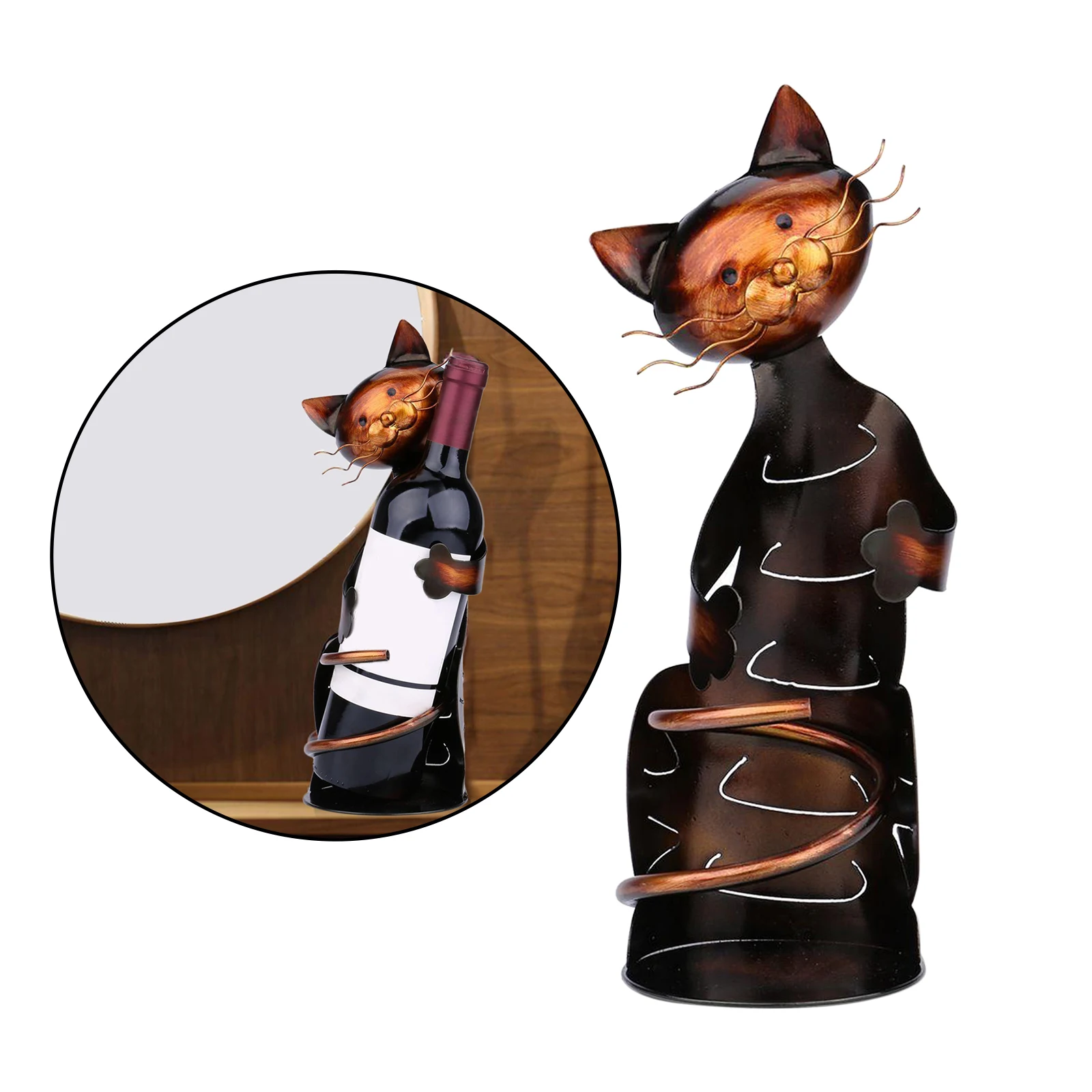 

Novelty Wine Bottle Holder Cute Cat Wine Racks Countertop Champagne Display
