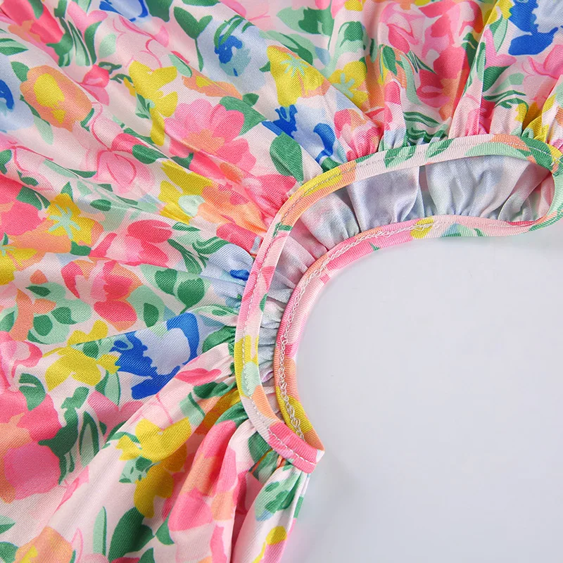 

Floral Print Y2K Mini Dress Women Hollow Out Sexy Bodycon Dress Sleeveless Backless Party Dresses Summer 2021