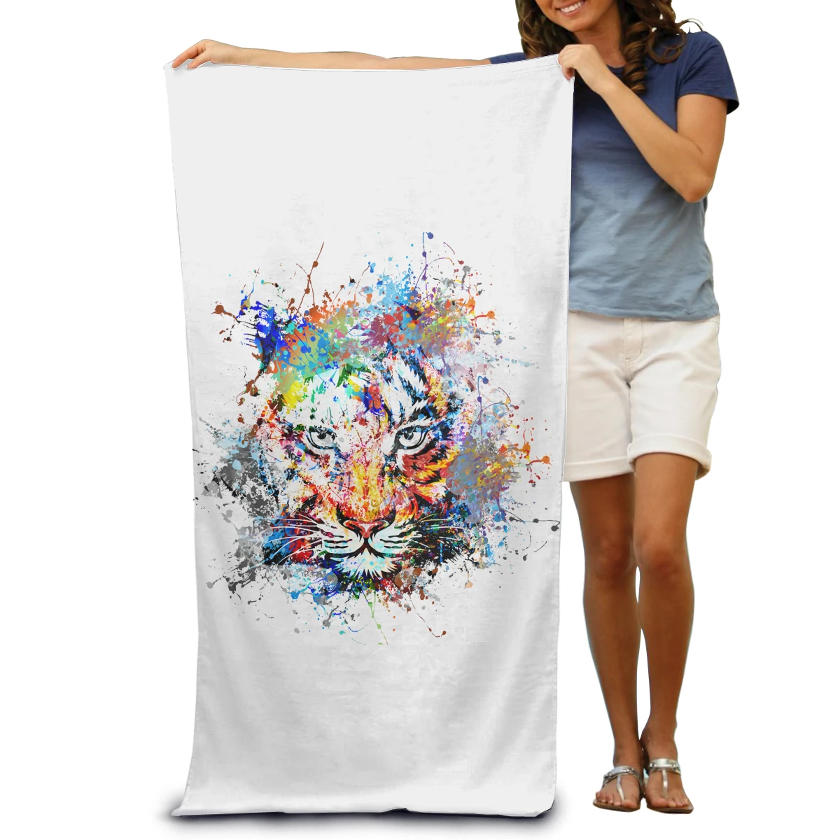 

Tiger Microfiber Quick Dry Travel Bath Beach Camping Gym Yoga Swimming Fabric Adult Towels Fitness