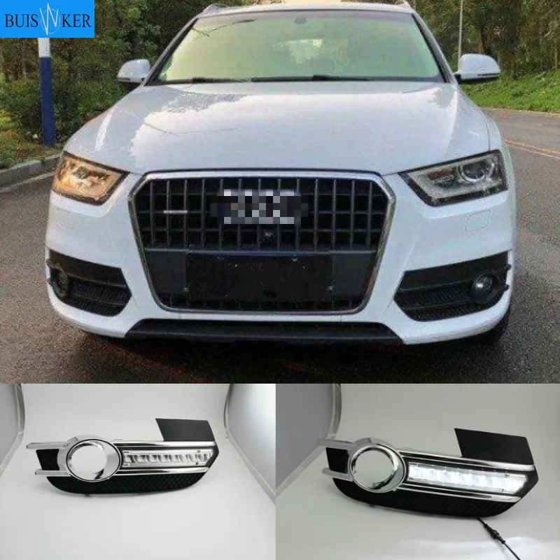 

2pcs White Daytime Running Light Driving Fog Lamp DRL for Audi Q3 2012-2015 AB