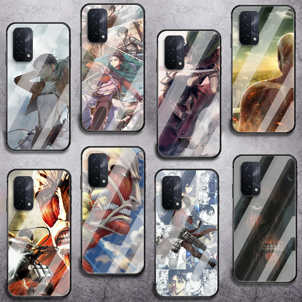 

Anime Attack on titan Phone Tempered Glass Case Cover For oppo realme find reno a c x3 gt 53 5 6 7 11 Pro 5g Funda Fashion