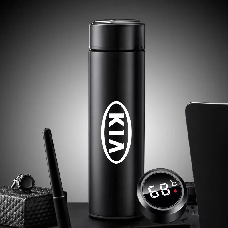 

For KIA Sportage Ceed RIO 500ml Travel Mug Smart Thermos Bottle Temperature Display Portable Stainless Steel Thermos