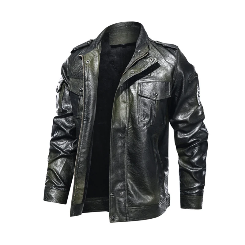 Мужская Байкерская винтажная потертая коричневая мотоциклетная - Цена: 3411.75