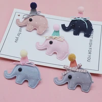 20pcslot 5cm cute elephant padded appliques for children hair clip accessories and sewing baby cloth sock patches decoration