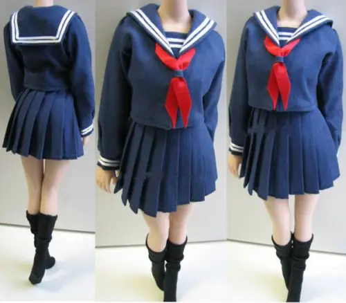 Custom 1/6 Female Clothes 3 Colors Students School Uniform &amp Socks Set for 12 inches PH HT Kumik Body Figures | Игрушки и хобби
