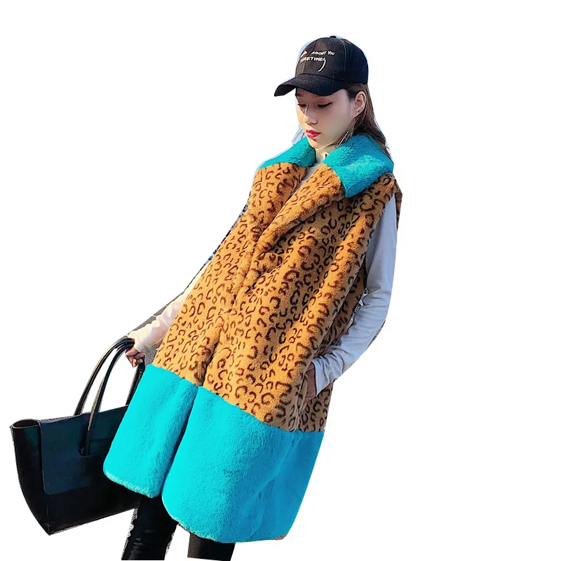 

Зимний теплый жилет, простой бархатный жилет с леопардовым принтом, пальто из искусственного меха, куртка, Женское пальто, женский жилет с о...