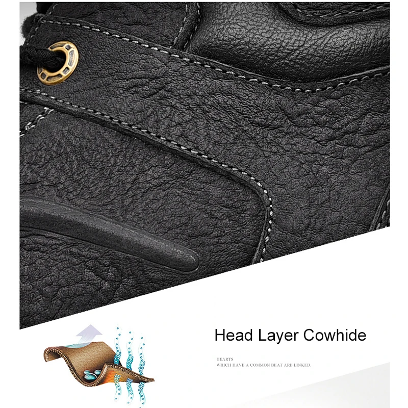 Мужские теплые зимние походные туфли из воловьей кожи | Спорт и развлечения