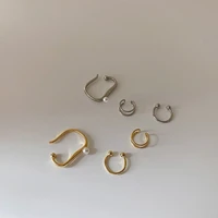 u magical french imitation pearl irregular geometric clip earring for women trendy gold silver color metallic earring jewellery