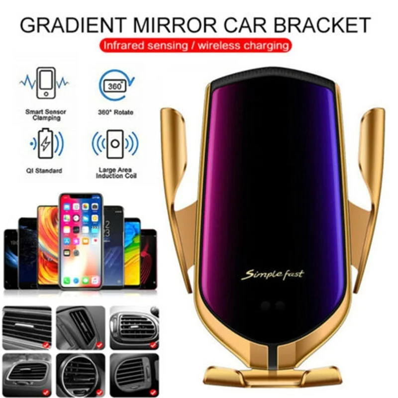 Автоматическое Индукционное автомобильное зарядное устройство Qi для Samsung S21 S20 FE