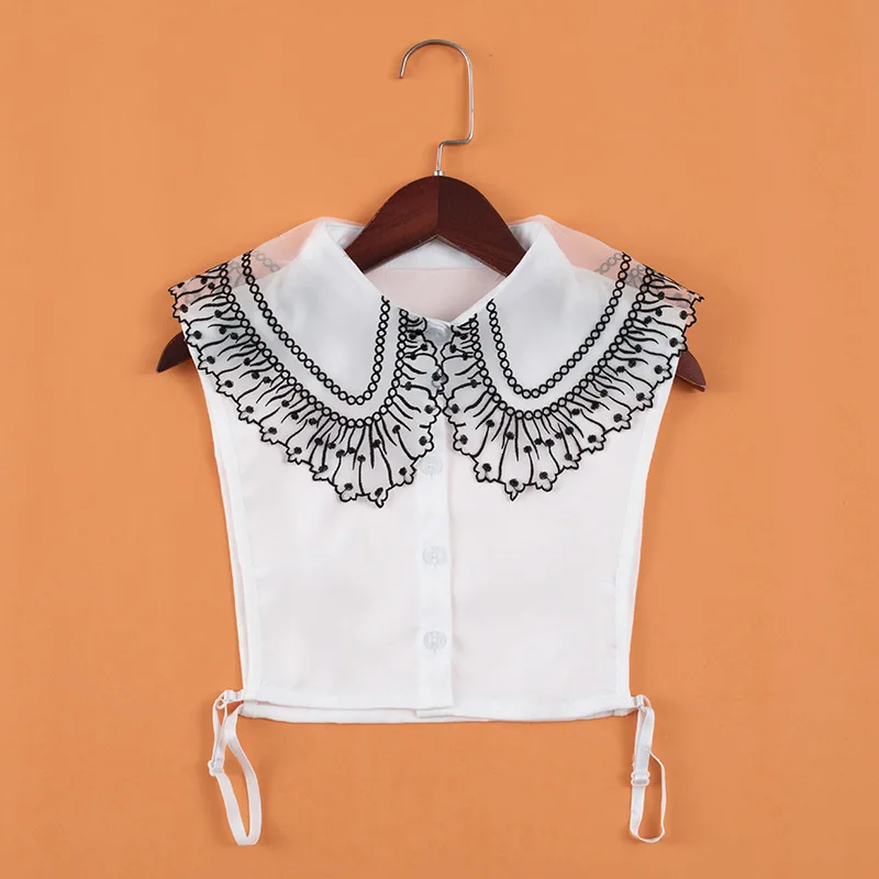 

Vintage Big Lapel False Fake Collar for Women Detachable Collars Decorative Half Shirt Blouse Removable Faux Col Nep Kraagie