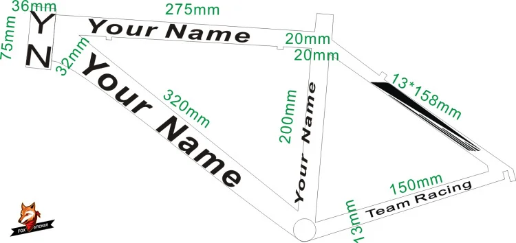 Наклейка на раму шоссейного велосипеда под заказ наклейка BMX | Спорт и