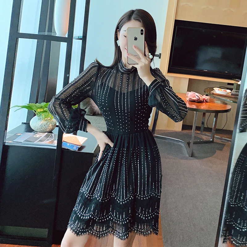 Элегантный Платье черного цвета элегантные Для женщин люксовая обувь Обувь